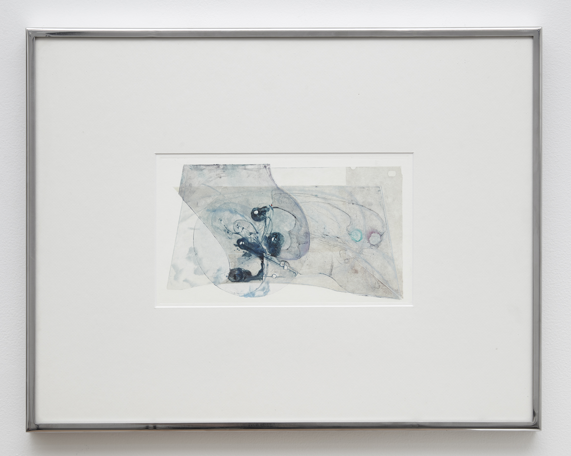 <i>Untitled</i>, 2023. Multilayered intaglio on paper, Stainless steel frame framed, 18 5/8 x 23 3/4 in (47.3 x 60.3 cm)